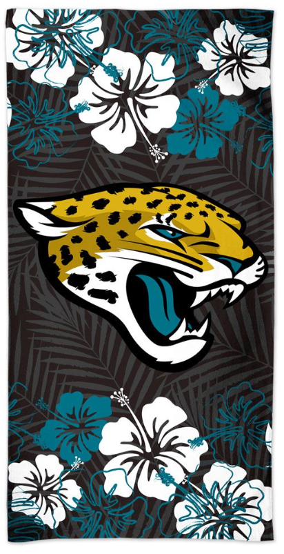 Jacksonville Jaguars Floral Beach Towel