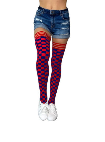 Kix'ies Thigh Highs Orange/Blue