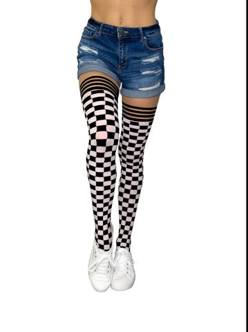 Kix'ies Thigh Highs Black/White