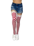 Kix'ies Thigh Highs Crimson/White