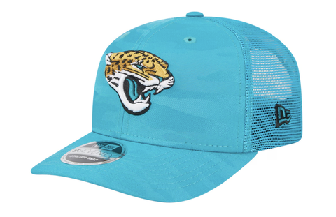 Jacksonville Jaguars New Era Adventure Camo Trucker 9SEVENTY Stretch-Snap Adjustable Hat - Teal