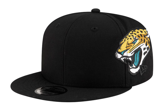 Men's New Era Black Jacksonville Jaguars Helmet 9FIFTY Snapback Hat