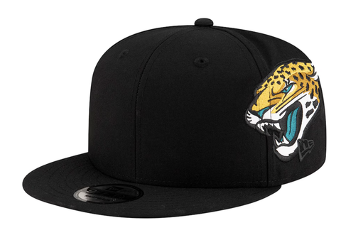 Men's New Era Black Jacksonville Jaguars Helmet 9FIFTY Snapback Hat