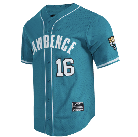 Jacksonville Jaguars Men's Pro Standard Trevor Lawrence Teal Mesh Button-Up Baseball Jersey