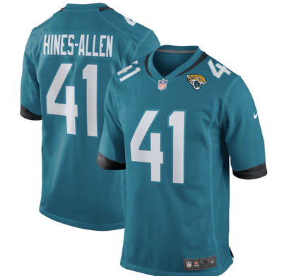 Jacksonville Jaguars Men's Josh Hines-Allen Nike Teal Player Game Jersey - officially licensed fan gear