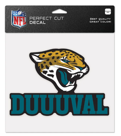 Jacksonville Jaguars Wincraft Duuuval Slogan Perfect Cut Decal 8" X 8"