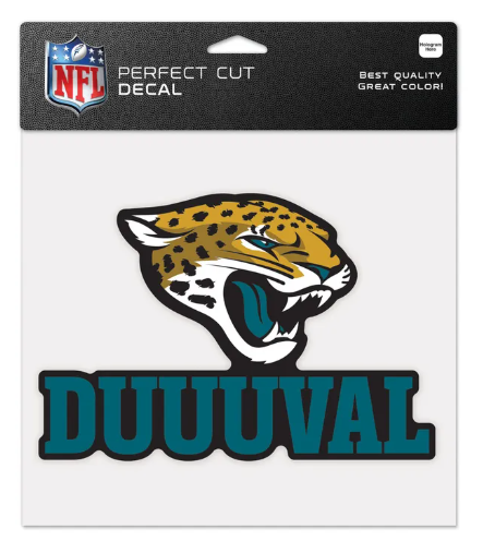 Jacksonville Jaguars Wincraft Duuuval Slogan Perfect Cut Decal 8" X 8"