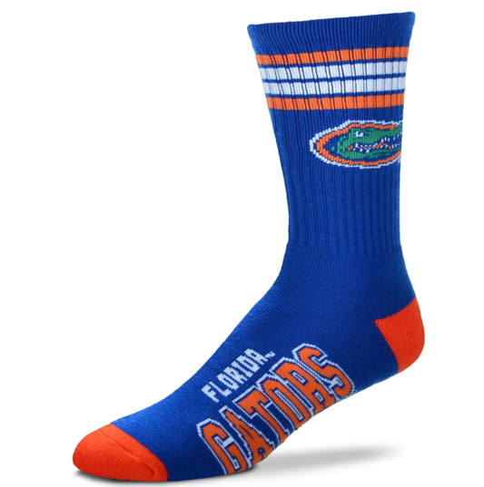 University of Florida Gators For Bare Feet 4 Stripe Deuce Socks