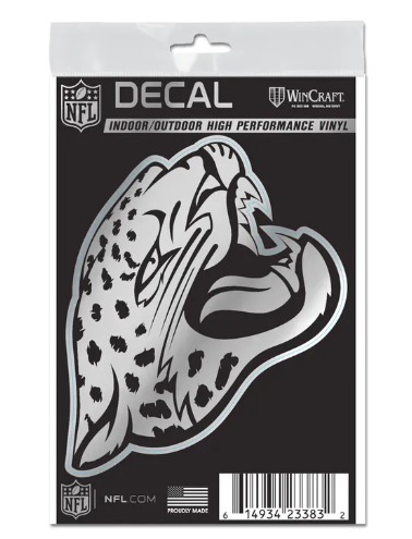 Jacksonville Jaguars Wincraft Metallic Decal 3"X5" - officially licensed fan gear