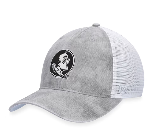 Florida State Seminoles Top of the World Slate Trucker Adjustable Hat - Gray/White
