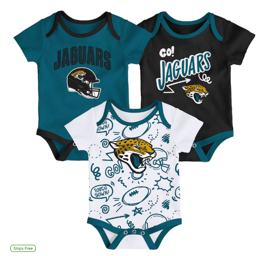 Infant Jacksonville Jaguars Outerstuff All Day Play Three-Piece Bodysuit Set