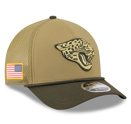 Jacksonville Jaguars Salute to Service 2025 New Era 39 Thirty Olive Green