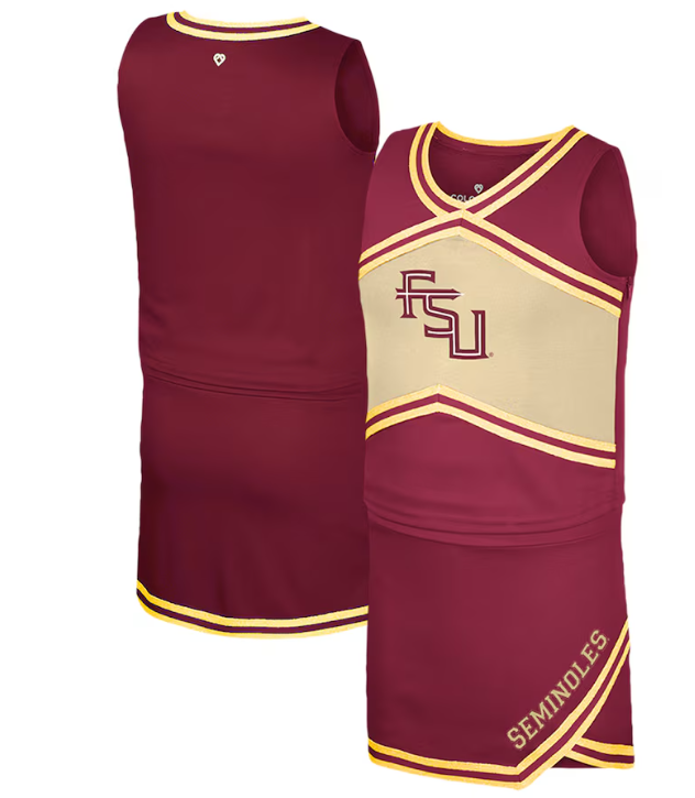Florida State Seminoles Colosseum Toddler/Youth Girls Glitter Cheerleader 2 Piece Set