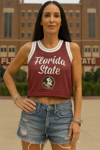 Florida State Seminoles FOCO Brand Ladies Mesh Jersey Crop - officially licensed fan gear