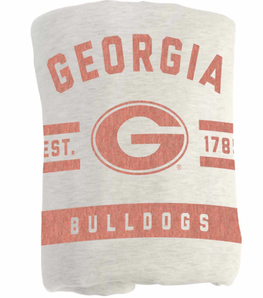 Georgia Bulldogs LOGO Brands Oatmeal Sweatshirt Blanket