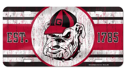 Georgia Bulldogs Wincraft Established 1785 Acrylic License Plate - officially licensed fan gear