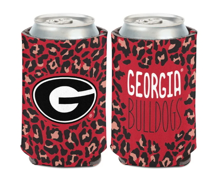 Georgia Bulldogs Wincraft Leopard Print Can Cooler 12oz - officially licensed fan gear