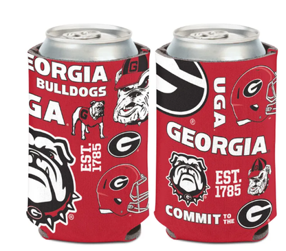Georgia Bulldogs Wincraft Scatter Print Can Cooler 12oz - officially licensed fan gear