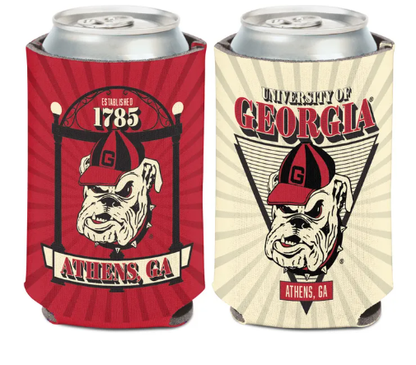 Georgia Bulldogs Wincraft Retro Established 1785 Can Cooler 12oz - officially licensed fan gear