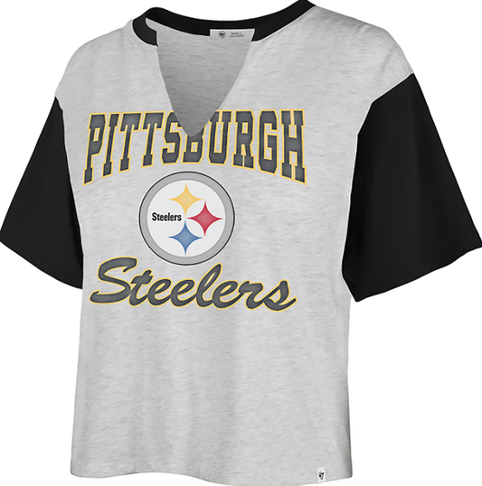 Pittsburgh Steelers '47 Brand Ladies Sandy Daze Dolly Crop Tee