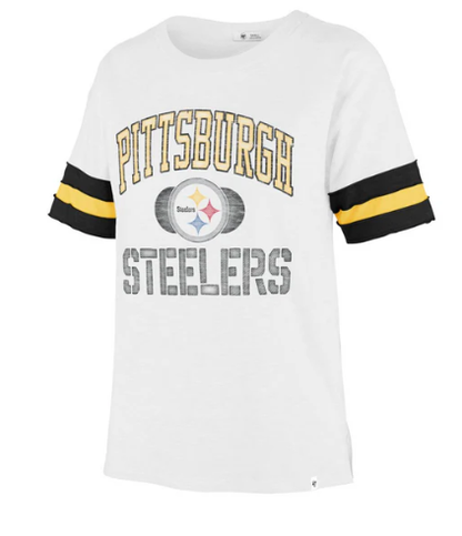 Pittsburgh Steelers '47 Brand Ladies Game Play Dani Tee - officially licensed fan gear