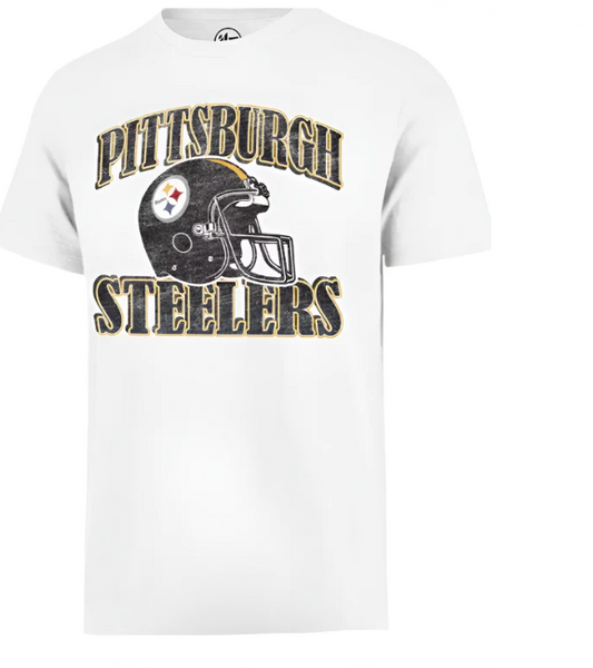 Pittsburgh Steelers Historic White Wash Overrun Scrum Tee Men