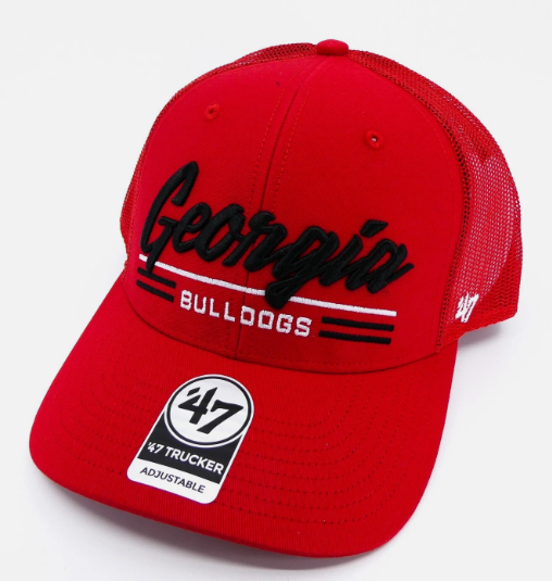 '47 Brand Georgia Bulldogs Hat Mens Red Snapback Trucker Cap UGA Streetwear New