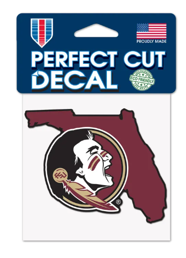 Florida State Seminoles Wincraft The State Perfect Cut Decal 4X4 - officially licensed fan gear