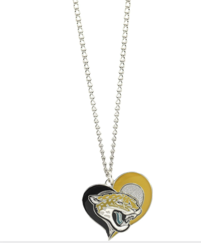 Jacksonville Jaguars Aminco Swirl Heart Necklace