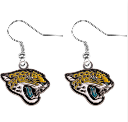 Jacksonville Jaguars Aminco Dangler Jag Head Earrings - officially licensed fan gear