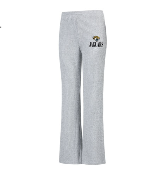 Jacksonville Jaguars Women's Concepts Sport Gray Juniper Rib Knit Flare Sleep Pants