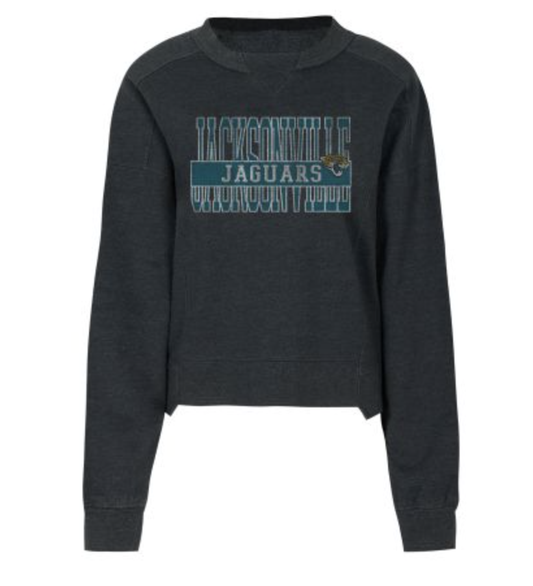JACKSONVILLE JAGUARS TURRO LADIES' BURNOUT WASH LS TOP - officially licensed fan gear
