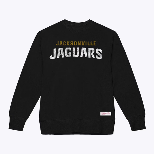 Jacksonville Jaguars Black Distressed Wordmark Logo Pullover Sweatshirt