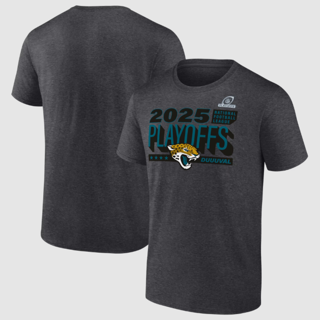 Jacksonville Jaguars 2025 Playoff Charcoal T-shirt