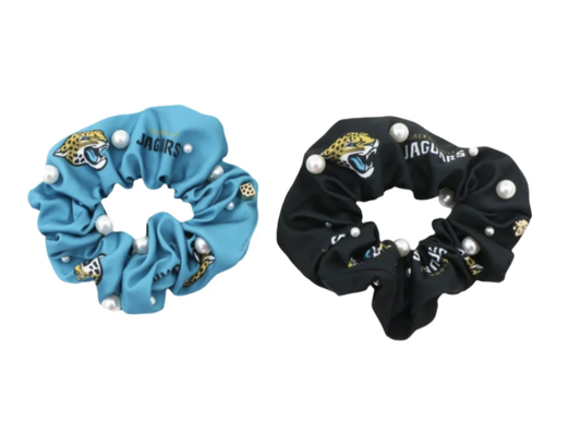 Jacksonville Jaguars Teal and Black Dual Scrunchie