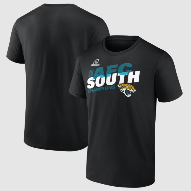 Jacksonville Jaguars 2025 AFC South Division Champions Conquer T-Shirt - Black