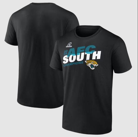 Jacksonville Jaguars 2025 AFC South Division Champions Conquer T-Shirt - Black