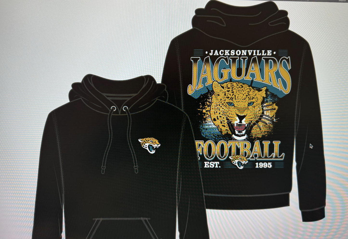 Jacksonville Jaguars Jet Black Hoodie Est 1995 - officially licensed fan gear