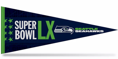 Seattle Seahawks 2026 Super Bowl LX Bound Soft Felt 12X30 Pennant - officially licensed fan gear