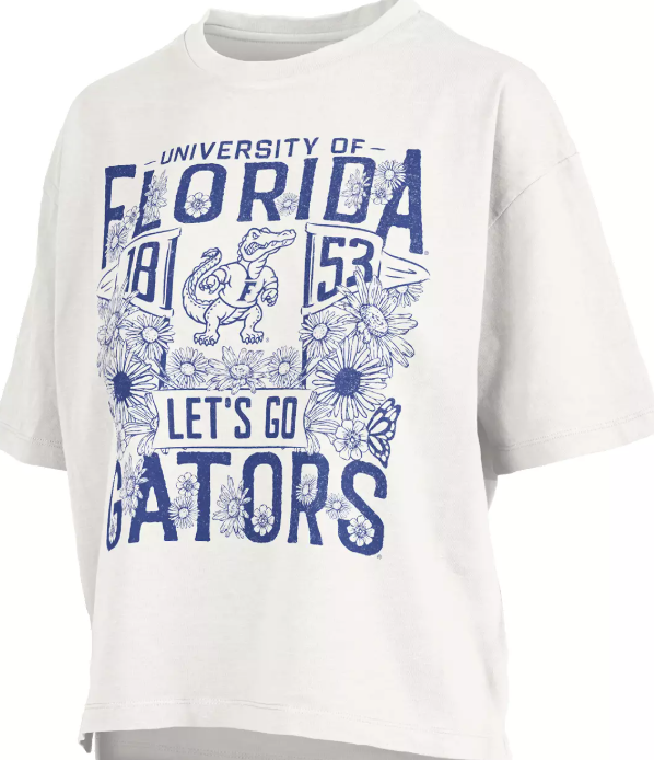 University of  Florida Gators Pressbox  Women's White Jasmine T-Shirt