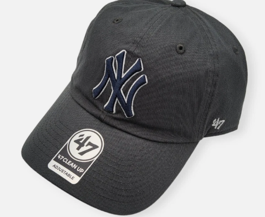 '47 New York Yankees Clean Up Charcoal/Navy Logo White Out Adjustable Strap Hat