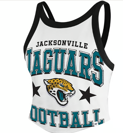 Jacksonville Jaguars '47 Brand Women's Energize Sporty White Tank - officially licensed fan gear