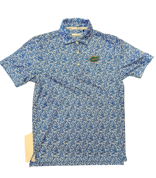 Florida Gators Omni Wick Westside Country Blue Floral Polo
