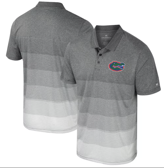 Florida Gators Colosseum Striped Mesh Polo - Gray