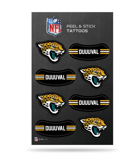 NFL Jacksonville Jaguars Peel & Stick Temporary Tattoos - Eye Black - Game Day Approved! By Rico Industries