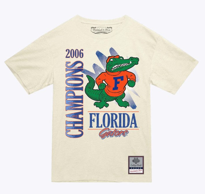 NCAA University oFlorida Gators Cream Retro Brush T-Shirt - officially licensed fan gear