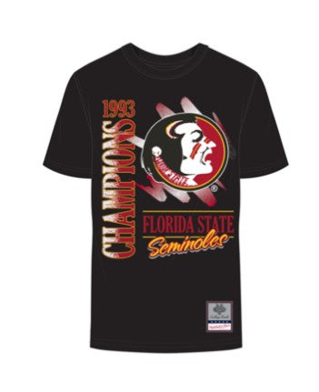 NCAA Florida State University Retro Brush Black Tee