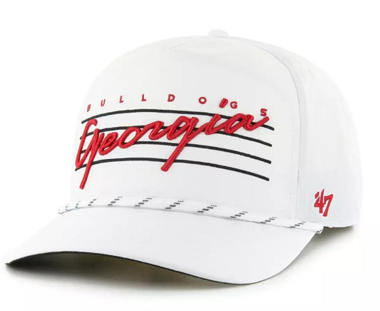 University of Georgia ‘47 Men's  White Downburst Hitch Rope Adjustable Hat