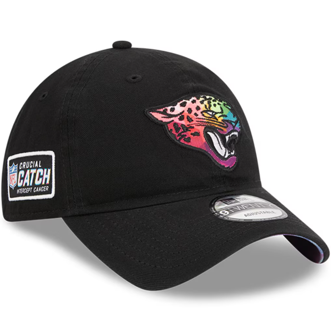 Jacksonville Jaguars New Era 2023 NFL Crucial Catch 9TWENTY Adjustable Hat - Black - officially licensed fan gear