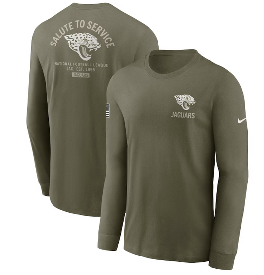 Jacksonville Jaguars Nike 2025 Salute to Service Sideline Long Sleeve T-Shirt - Olive